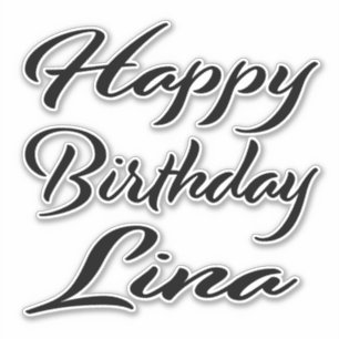 Lina Name Vorname black Sticker Geburtstag