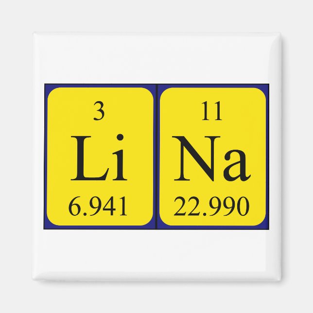Lina periodic table name magnet (Front)