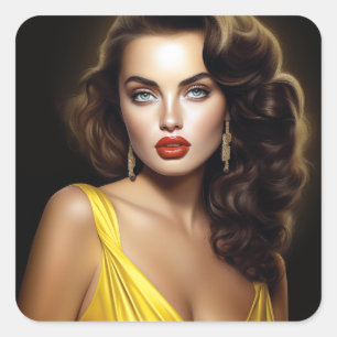 Lina - Super Model Latina!  Square Sticker