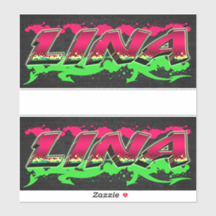 Lina Vorname Name Graffiti Aufkleber Sticker