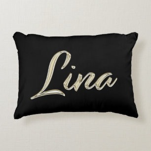 Lina white gold Handwriting Dekokissen Kissen Decorative Cushion