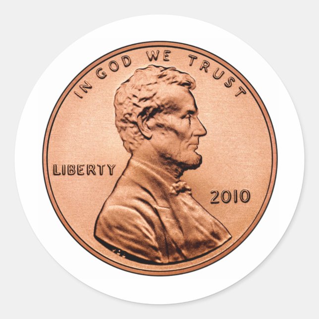 LINCOL PENNY CLASSIC ROUND STICKER (Front)
