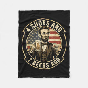 Lincoln 4 Shots and 7 Beers Ago Drinking Party Fleece Blanket