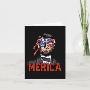 Lincoln 4th Of July Merica Abe Boys Men Women Amer Card