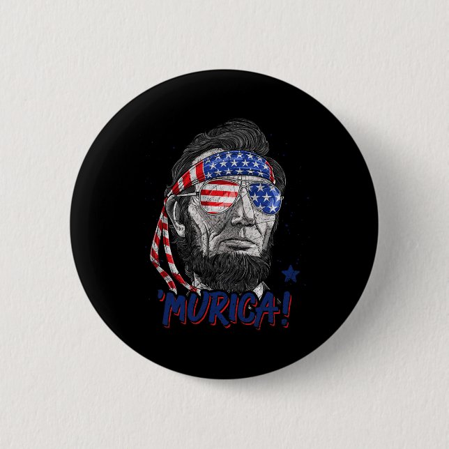 Lincoln 4th Of July Murica Men Women American Flag 6 Cm Round Badge (Front)