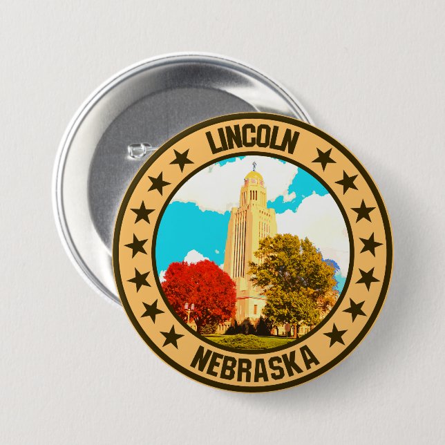 Lincoln                                            7.5 cm round badge (Front & Back)