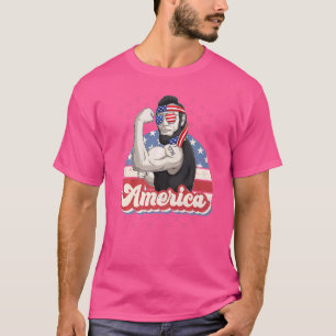 Lincoln Abraham 4th Of July Patriotic Usa Flag Men T-Shirt