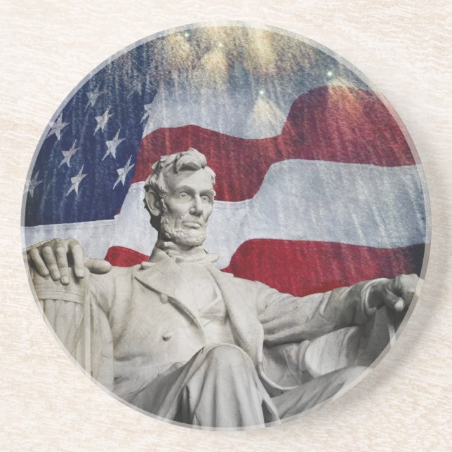 Lincoln and Fireworks Coaster (Front)