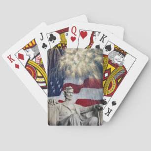 Lincoln and Fireworks Playing Cards