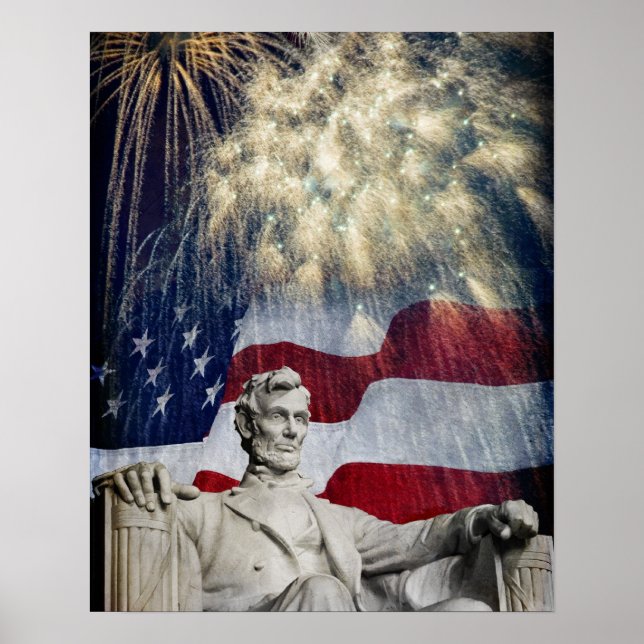 Lincoln and Fireworks Poster (Front)