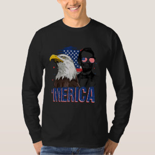 Lincoln Bald Eagle 4th Of July Patriotic Merica T-Shirt