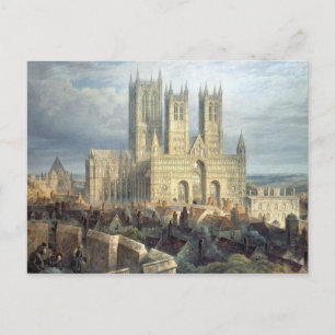 Lincoln Cathedral from the North West, c.1850 Postcard