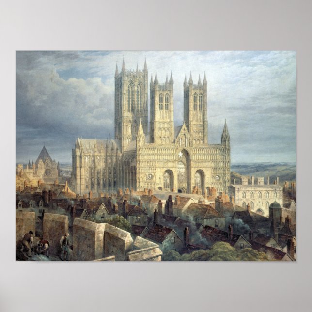 Lincoln Cathedral from the North West, c.1850 Poster (Front)