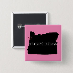 Lincoln City Strong Rope Heart Black 15 Cm Square Badge