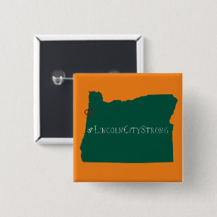 Lincoln City Strong Rope Heart Green 15 Cm Square Badge