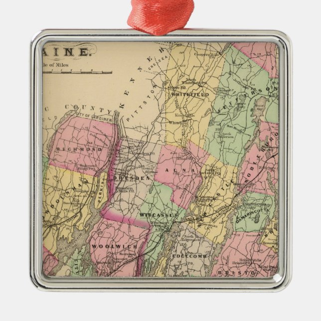 Lincoln Co, Sagadahoc Co Metal Tree Decoration (Front)