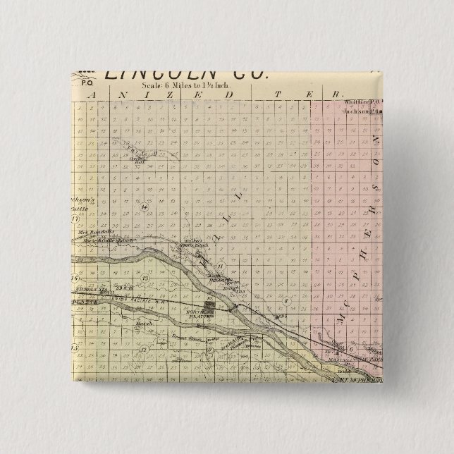 Lincoln County, Nebraska 15 Cm Square Badge (Front)