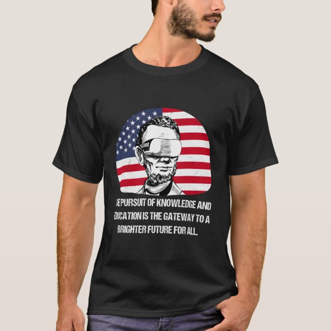 Lincoln Futuristic Vr Fictional Quote T-Shirt (Front)