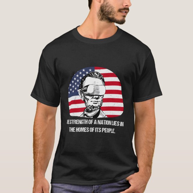 Lincoln Futuristic Vr Fictional Quote T-Shirt (Front)