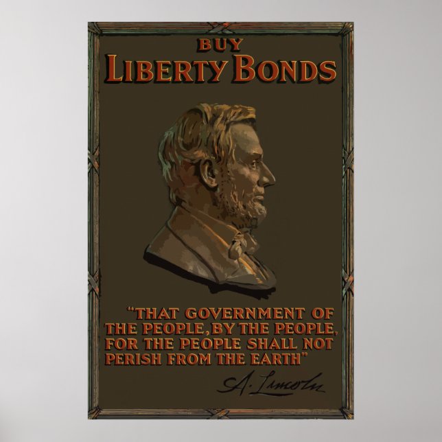 Lincoln Gettysburg Address Quote Poster (Front)