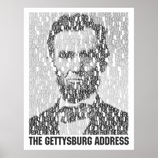 Lincoln/Gettysburg Text Mosaic Poster
