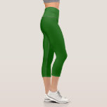 Lincoln Green Solid Plain Colour Capri Leggings<br><div class="desc">Vibrant,  nature spring green,  practical,  & stylish colour.
Used in formal & informal events.
Hex No. = 0A5E04</div>