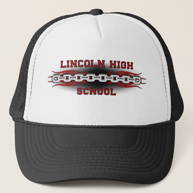 Lincoln High School Links Blk Grd Trucker Hat (Front)