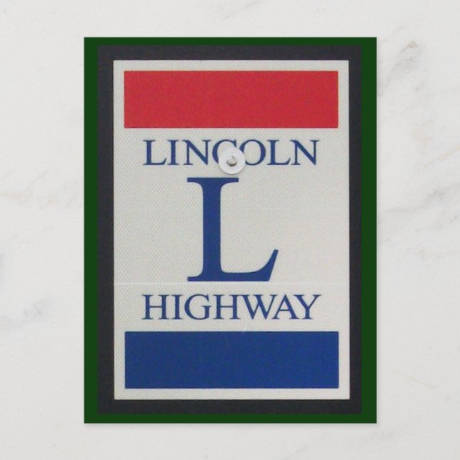 LIncoln Highway Road Sign Postcard (Front)