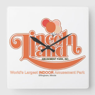 Lincoln Land Amusement Park, Effingham, IL Square Wall Clock