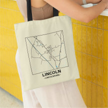 Lincoln, Lincolnshire City Map Tote Bag