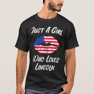 Lincoln Lips Mouth Love American Flag T-Shirt