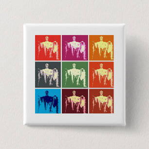 Lincoln Memorial Abstract 15 Cm Square Badge