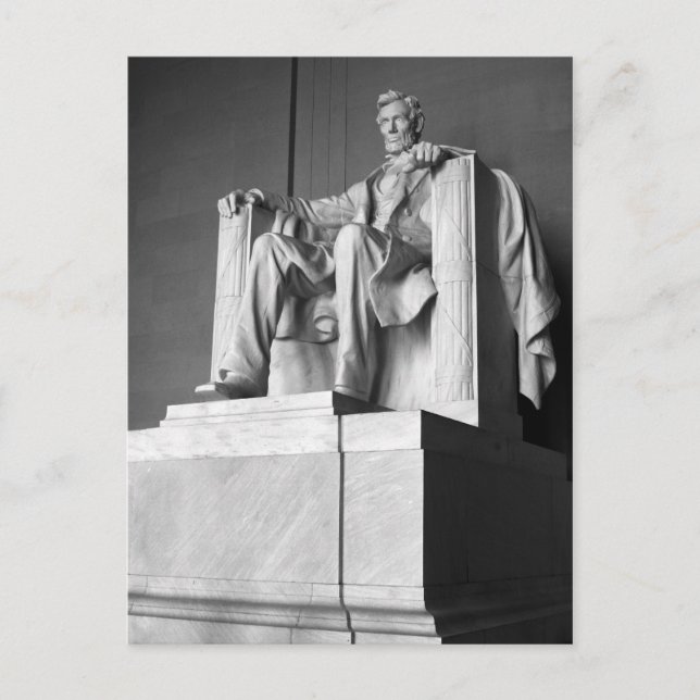 Lincoln Memorial B&W Greeting Postcard (Front)