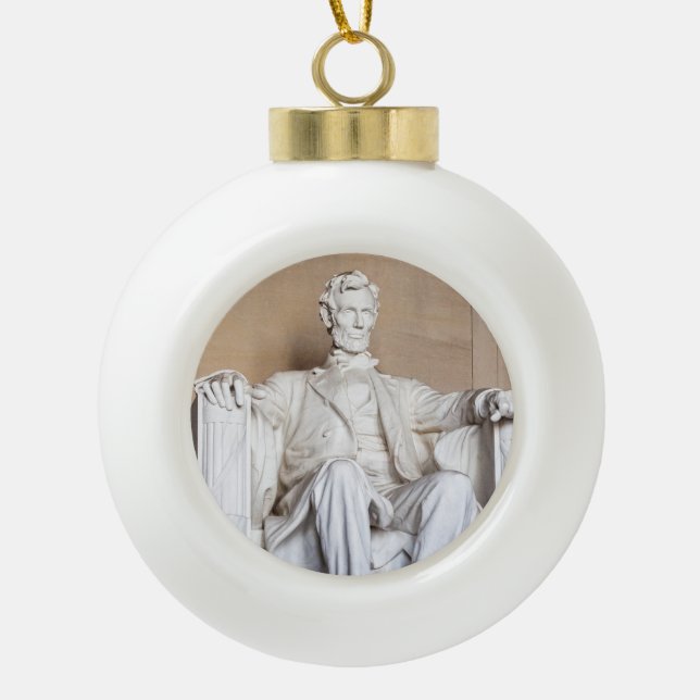 Lincoln Memorial Ceramic Ball Christmas Ornament (Front)