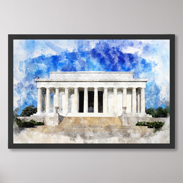 Lincoln Memorial facade in watercolor Photo Print (Creator Uploaded)