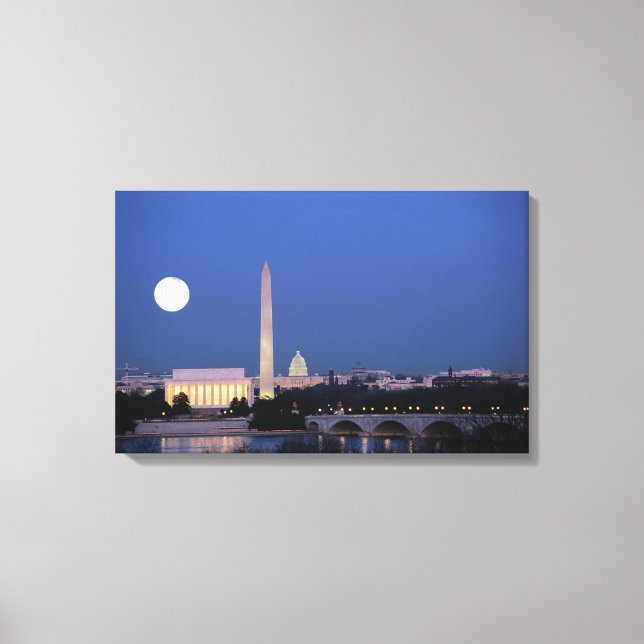 Lincoln Memorial, Washington Monument, US Canvas Print (Front)