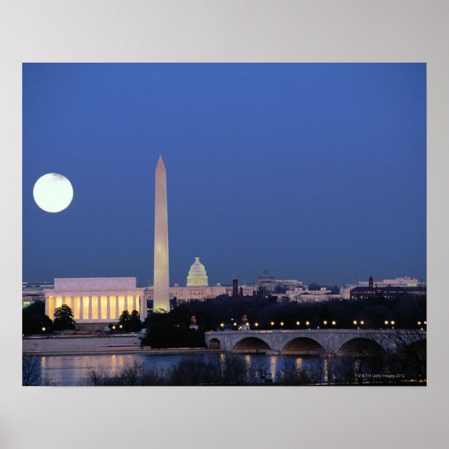 Lincoln Memorial, Washington Monument, US Poster (Front)