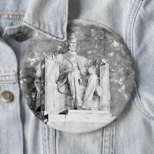 Lincoln Memorial watercolor 6 Cm Round Badge