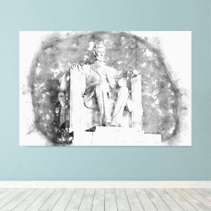 Lincoln Memorial watercolor Canvas Print