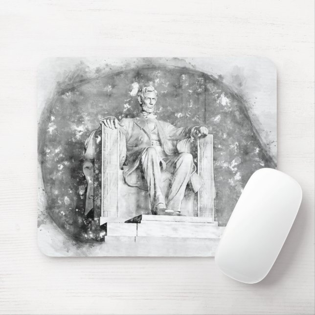 Lincoln Memorial watercolor Mouse Pad (With Mouse)
