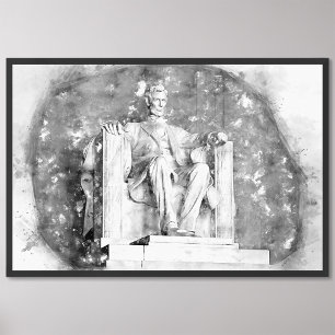 Lincoln Memorial watercolor Photo Print