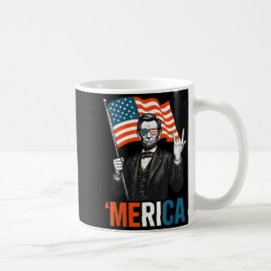 Lincoln Merica Rock Funny 4th Of July American Coffee Mug