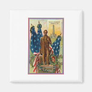 Lincoln Monument Springfield Ill Vintage Americana Magnet