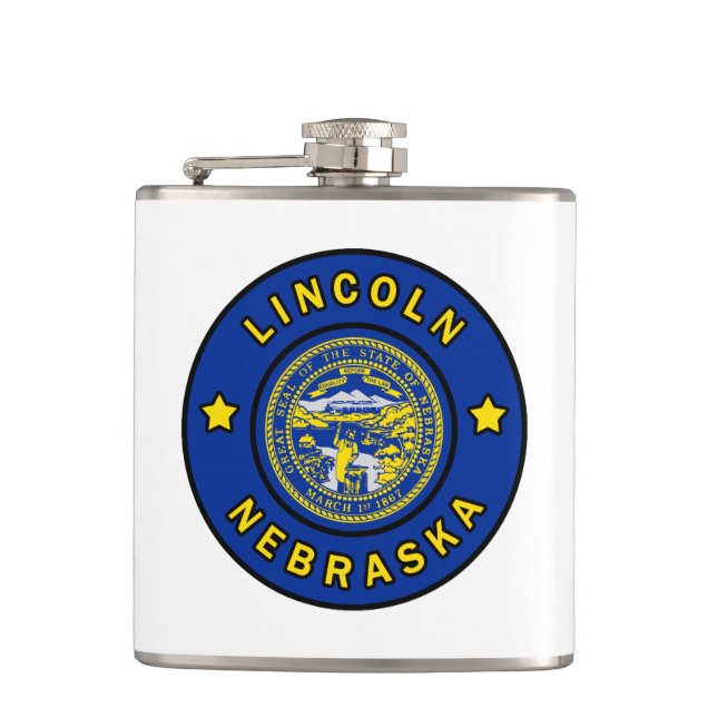 Lincoln Nebraska Hip Flask (Front)