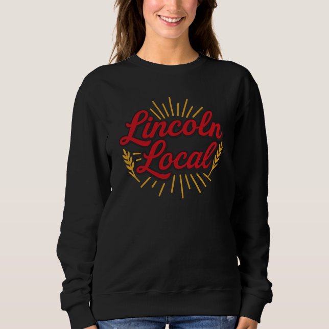 Lincoln Nebraska Local Pride | Retro Script Sweatshirt (Front)