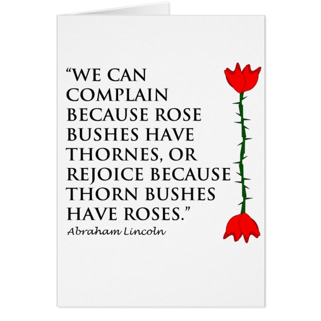 Lincoln: on Thornes and Roses (One Rose). (Front)