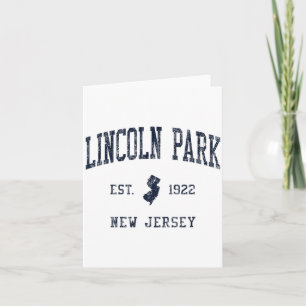 Lincoln Park Nj Jn1 Vintage Athletic Blue Design  Card