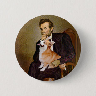 Lincoln - Pembroke Welsh Corgis (two) 6 Cm Round Badge