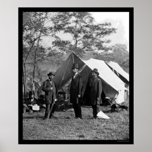 Lincoln, Pinkerton and McClernand at Antietam 1862 Poster