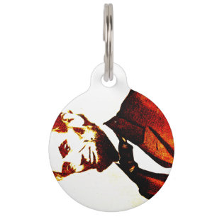 Lincoln Pop Art Colourized Sideways Portrait Pet Tag